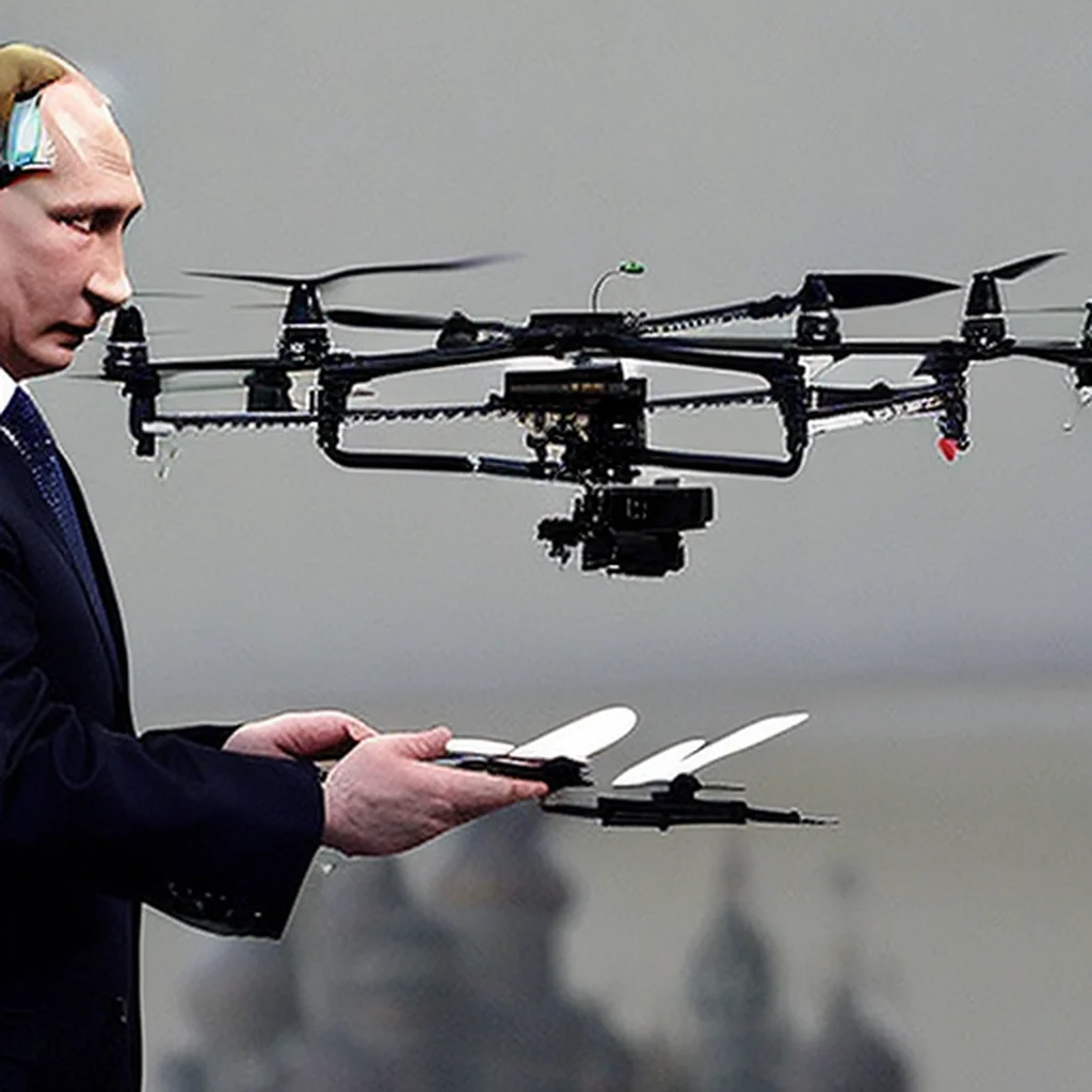 You are currently viewing Russia aims to increase drone production tenfold in 2024 , Putin claims.