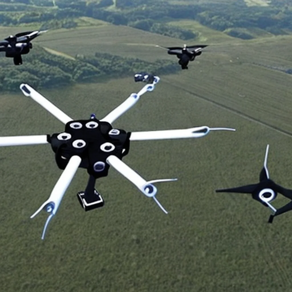 Artistic representation for German drone firm makes breakthrough for autonomous swarms.