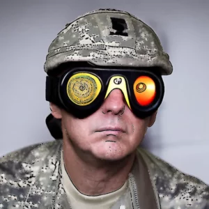 Artistic representation for Trump donor to help build sci - fi smart goggle for the US army
