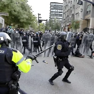 Artistic representation for 3 complaints tied to Palestinian protests launched against Vancouver police