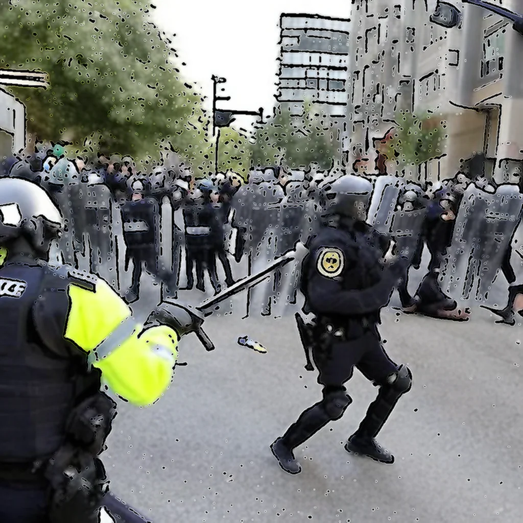 Artistic representation for 3 complaints tied to Palestinian protests launched against Vancouver police