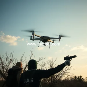 Artistic representation for Human safari: kherson civilians hunted by russian drones