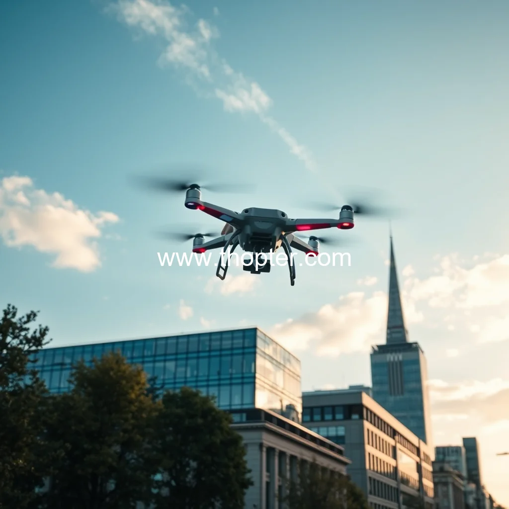 Artistic representation for Dublin Drone Innovation Partnership will shape the future of urban air mobility