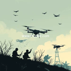 Artistic representation for BSF intercepts 200 drones at Punjab border in 2024