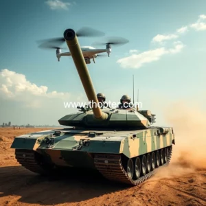 Read more about the article Indian Army T  90 MBT Spotted with FPV Drone Nest  Indian Defence Research Wing