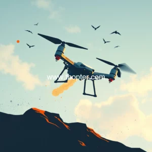 Artistic representation for Students compete to design drones for mock battle