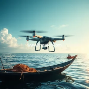 Artistic representation for Drone technology is expected to revolutionise India marine fisheries sector