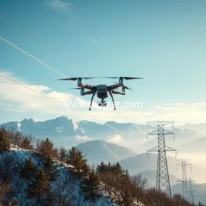 Artistic representation for Uavs secure winter electricity safety for state grid shizuishan power response: uavs secure winter electricity safety for state grid shizuishan power!