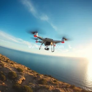 Artistic representation for 15 year old Panayiota Vasiliades making waves capturing FPV drone footage in Cyprus