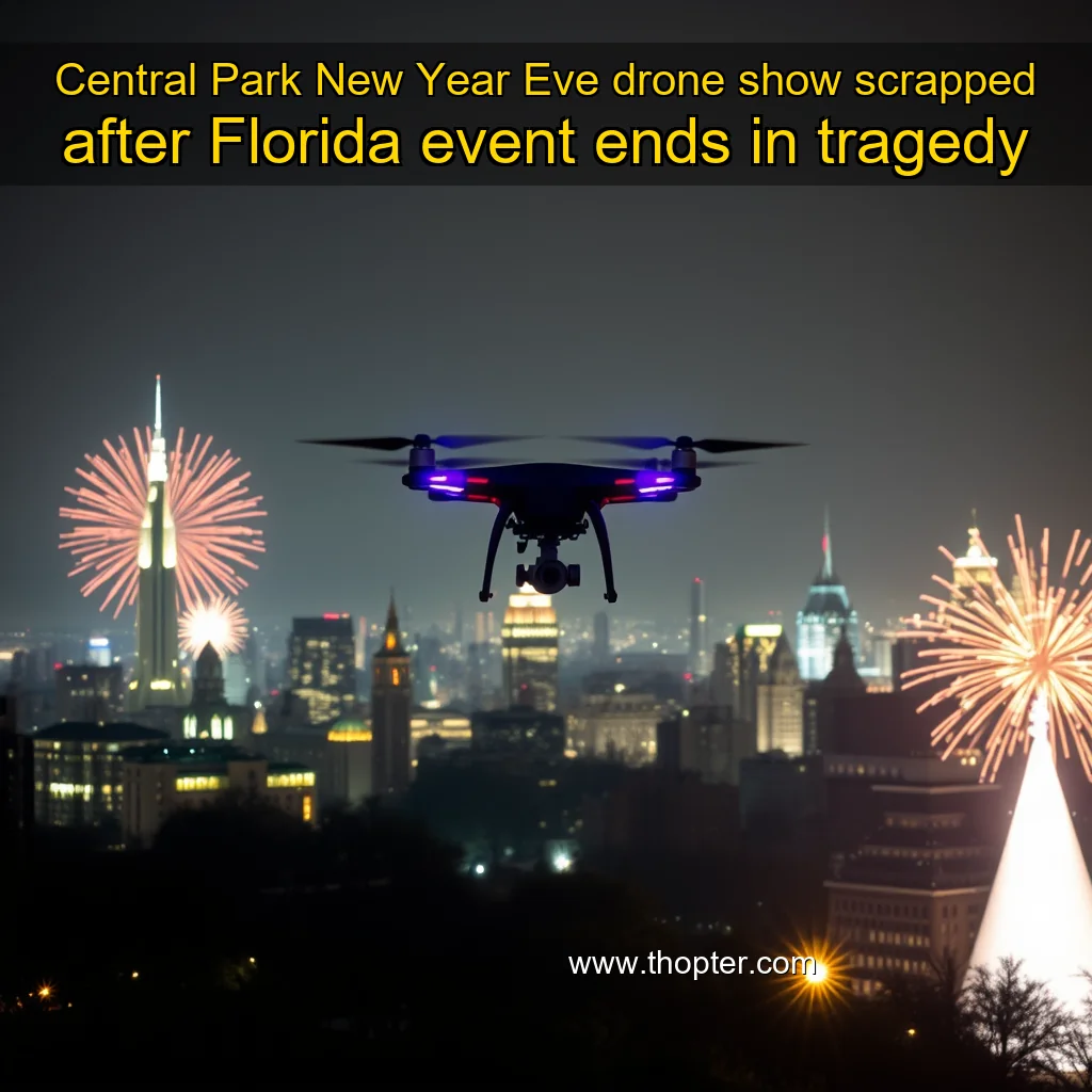 Artistic representation for Central Park New Year Eve drone show scrapped after Florida event ends in tragedy