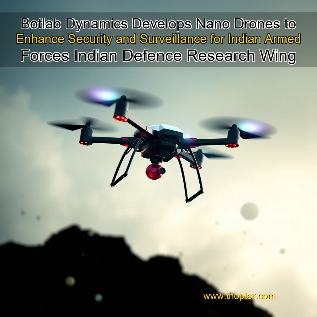 You are currently viewing Botlab Dynamics Develops Nano Drones to Enhance Security and Surveillance for Indian Armed Forces  Indian Defence Research Wing