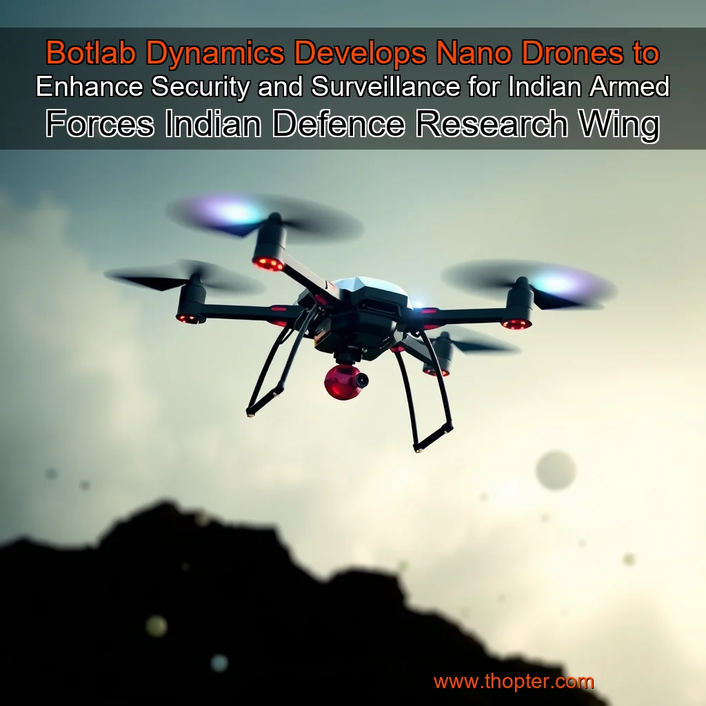 You are currently viewing Botlab Dynamics Develops Nano Drones to Enhance Security and Surveillance for Indian Armed Forces  Indian Defence Research Wing