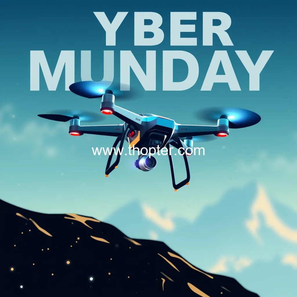 Artistic representation for Cyber monday 2024 drone deals: exclusive discounts & smart shopping tips!