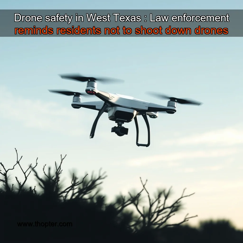 Artistic representation for Drone safety in West Texas : Law enforcement reminds residents not to shoot down drones