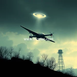 Artistic representation for UFO expert not ruling out Russia or China links to drones seen at RAF bases