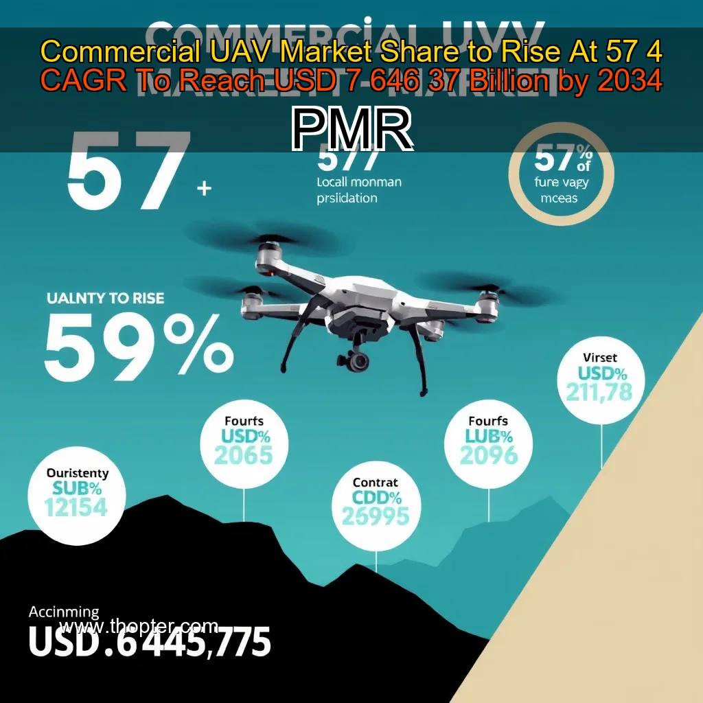 You are currently viewing Commercial UAV Market Share to Rise At 57  4  CAGR  To Reach USD 7  646  37 Billion by 2034  PMR