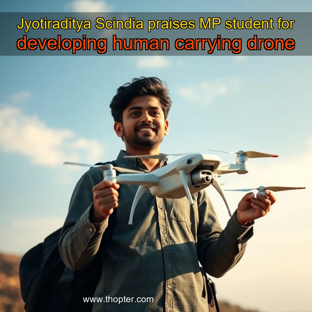 You are currently viewing Jyotiraditya Scindia praises MP student for developing human  carrying drone