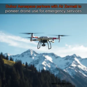 Artistic representation for Dufour Aerospace partners with Air Zermatt to pioneer drone use for emergency services