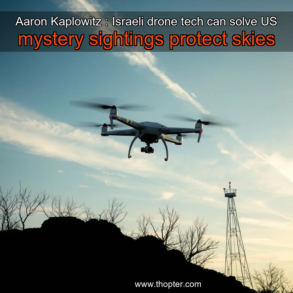 Artistic representation for Aaron Kaplowitz : Israeli drone tech can solve US mystery sightings protect skies