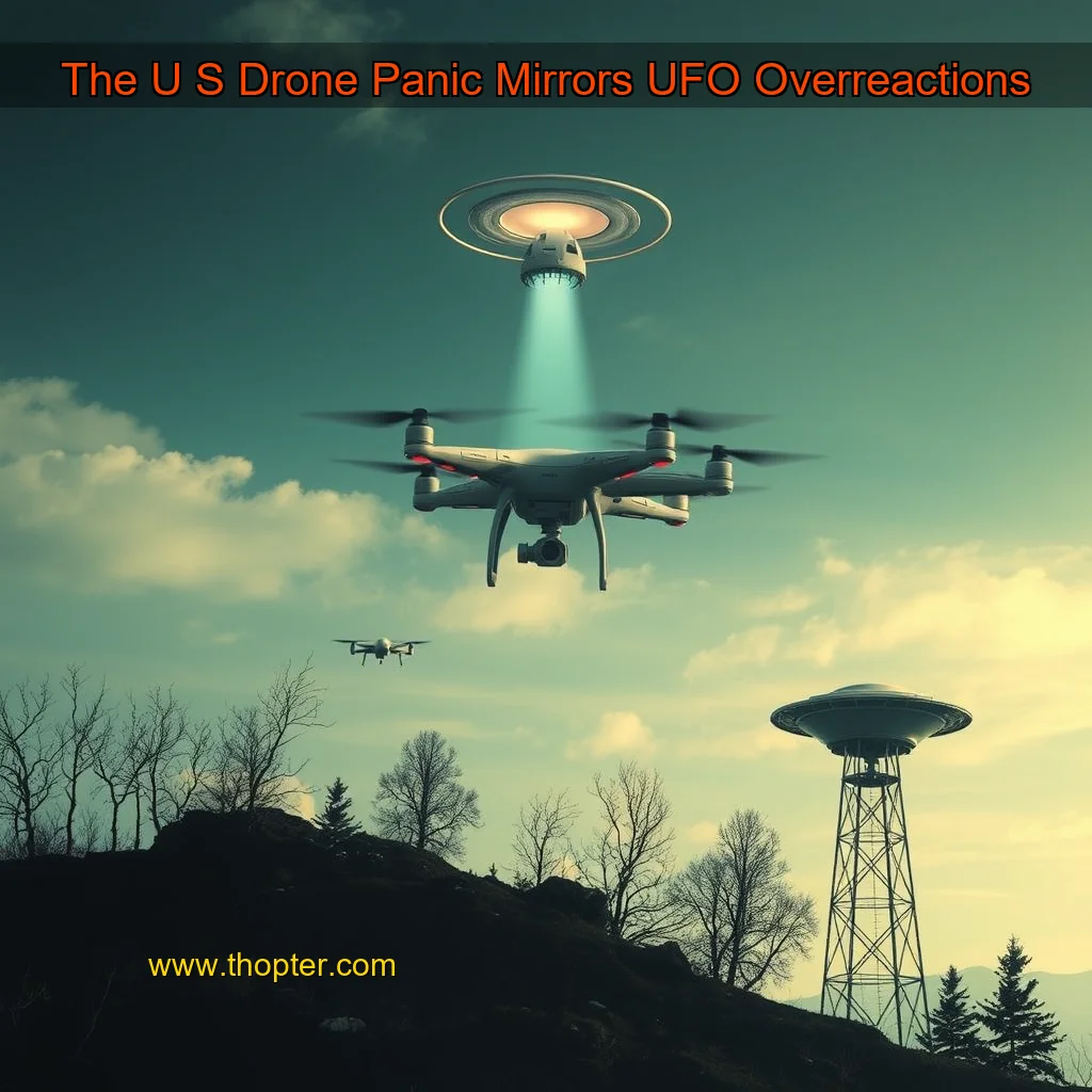 Artistic representation for The U S Drone Panic Mirrors UFO Overreactions