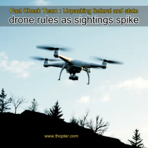 Artistic representation for Fact Check Team : Unpacking federal and state drone rules as sightings spike