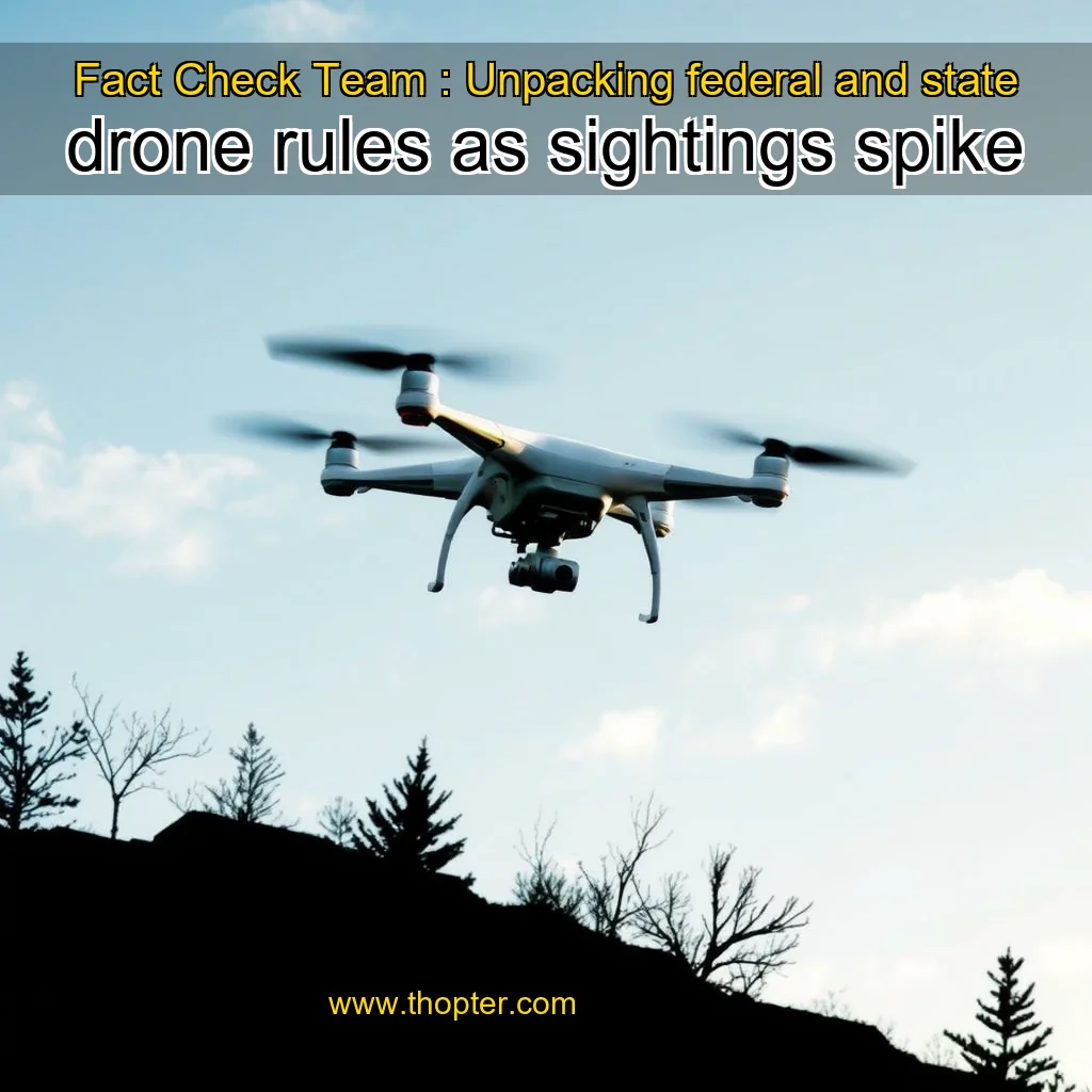 Artistic representation for Fact Check Team : Unpacking federal and state drone rules as sightings spike