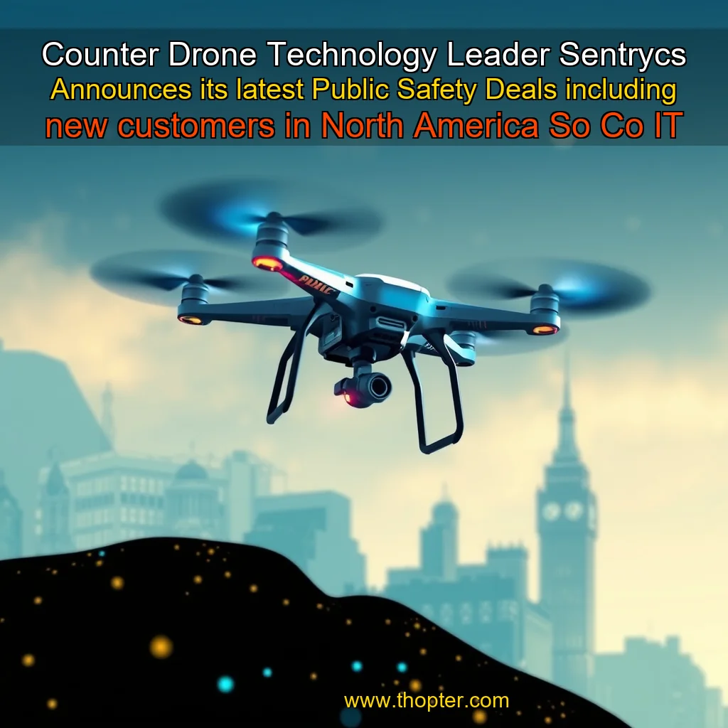 You are currently viewing Counter Drone Technology Leader Sentrycs Announces its latest Public Safety Deals including new customers in North America  So  Co  IT