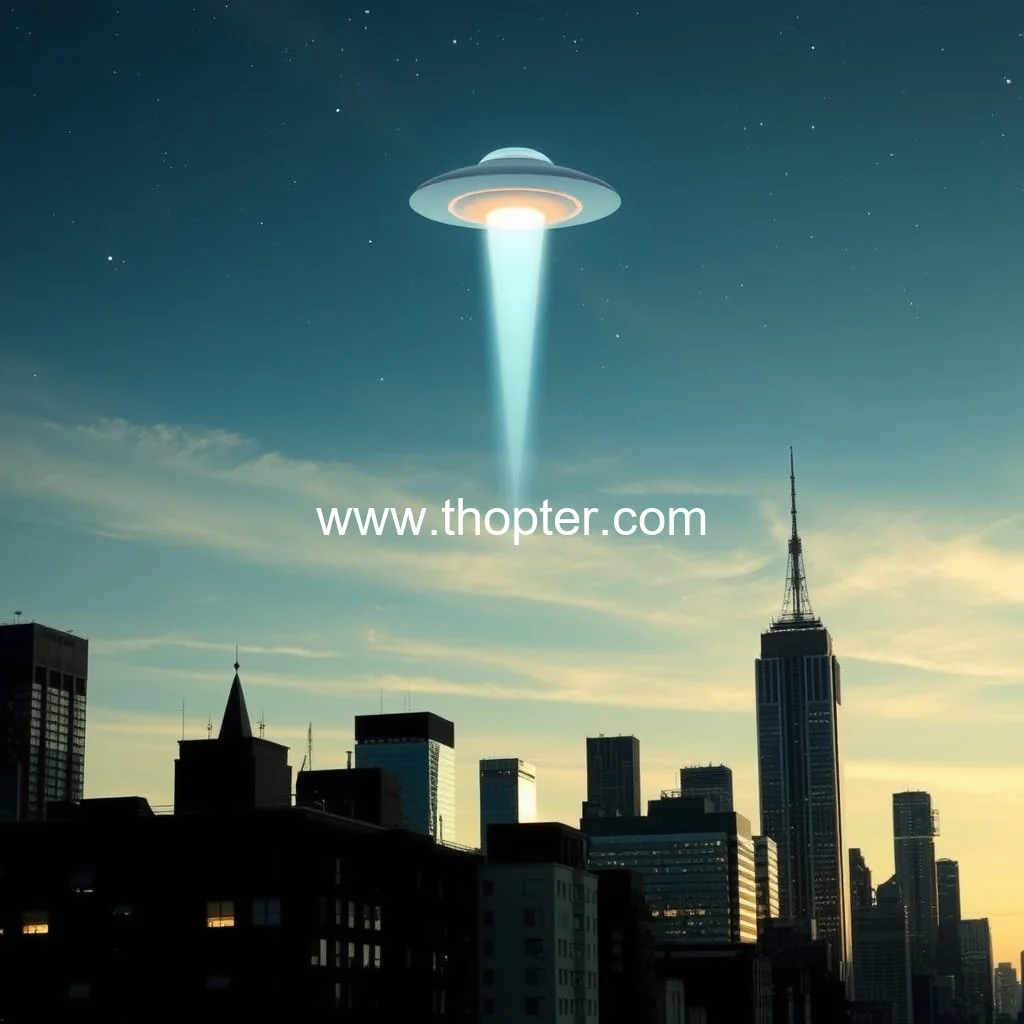 Artistic representation for Unseen skies: new york faces rising ufo phenomena!