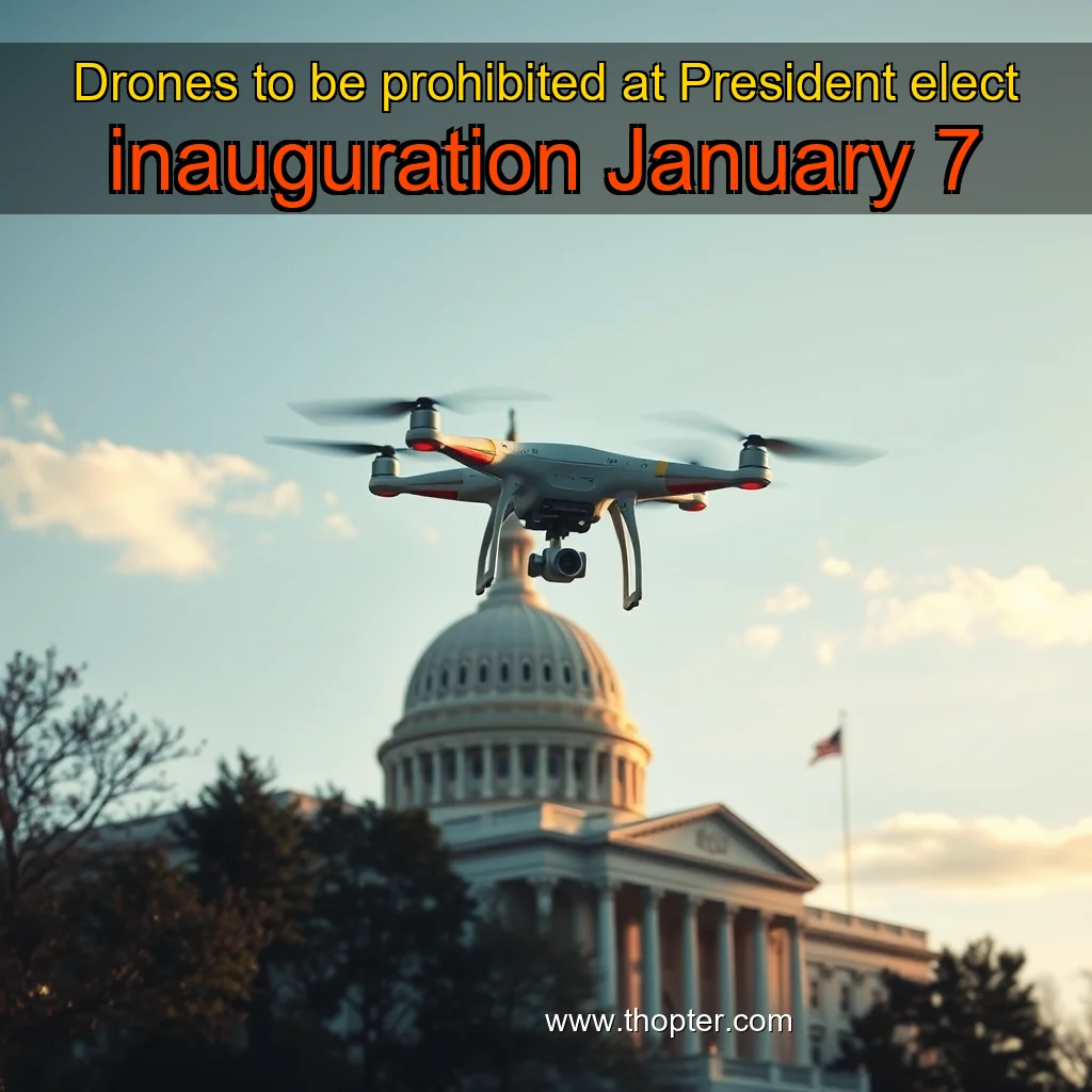 Artistic representation for Drones to be prohibited at President elect inauguration January 7