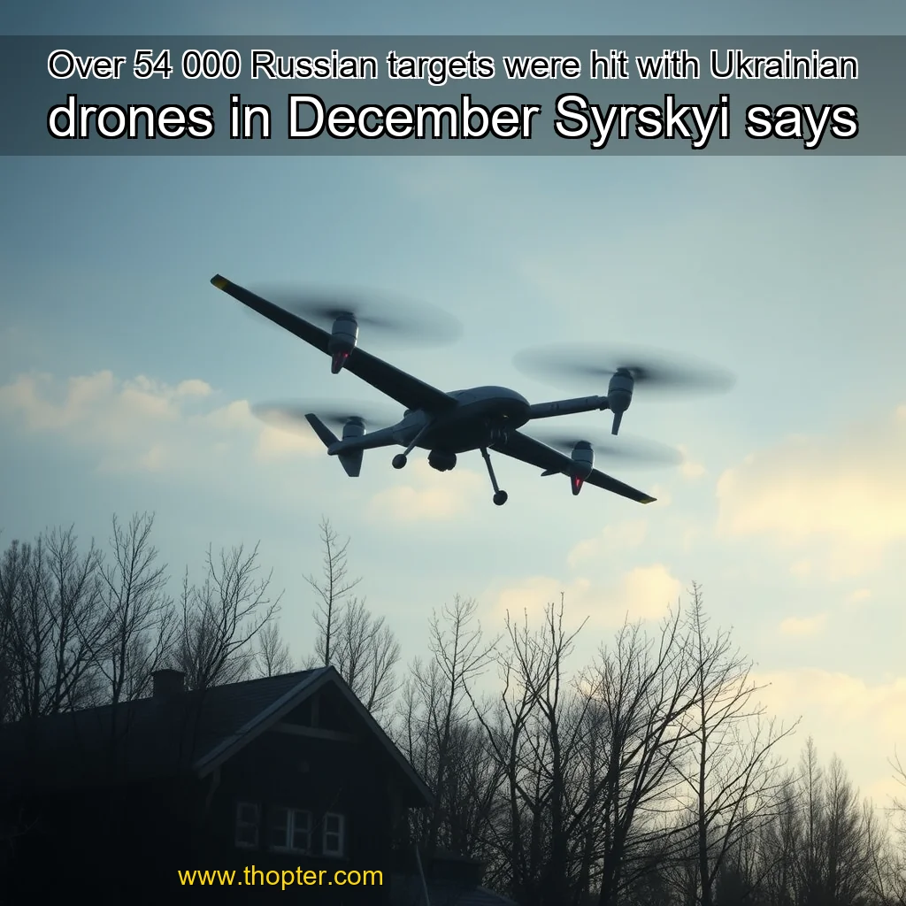 You are currently viewing Over 54  000 Russian targets were hit with Ukrainian drones in December  Syrskyi says