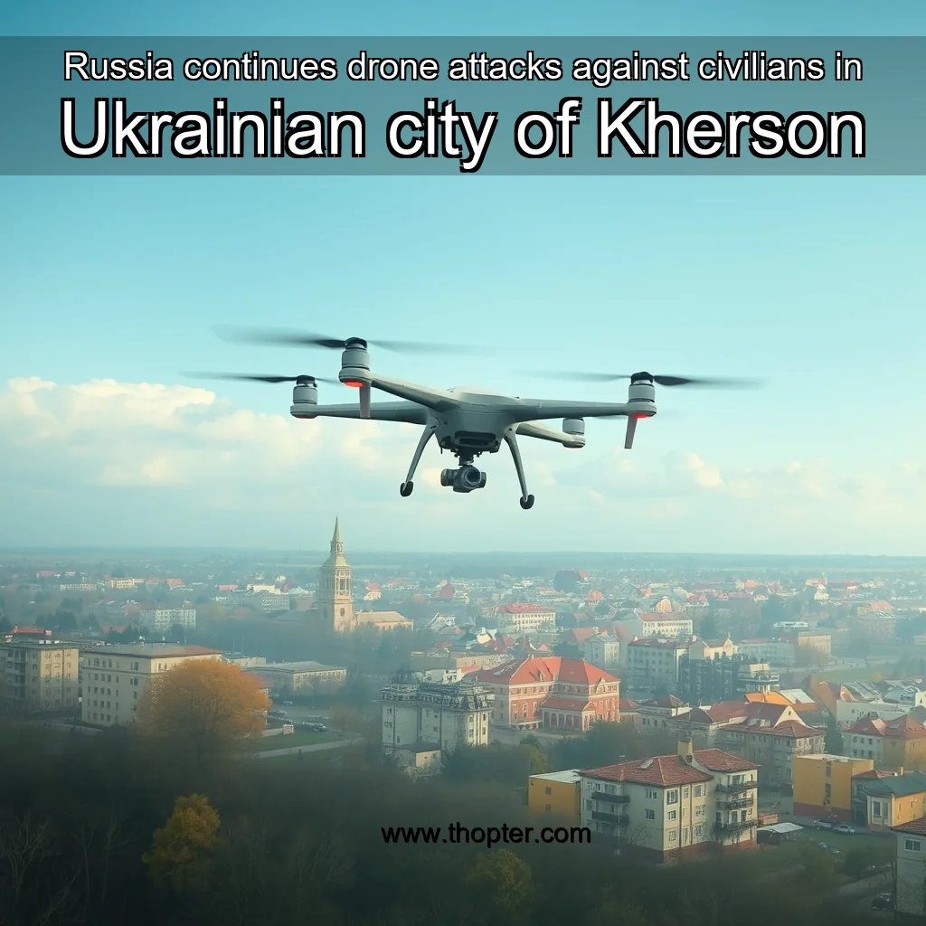 Artistic representation for Russia continues drone attacks against civilians in Ukrainian city of Kherson