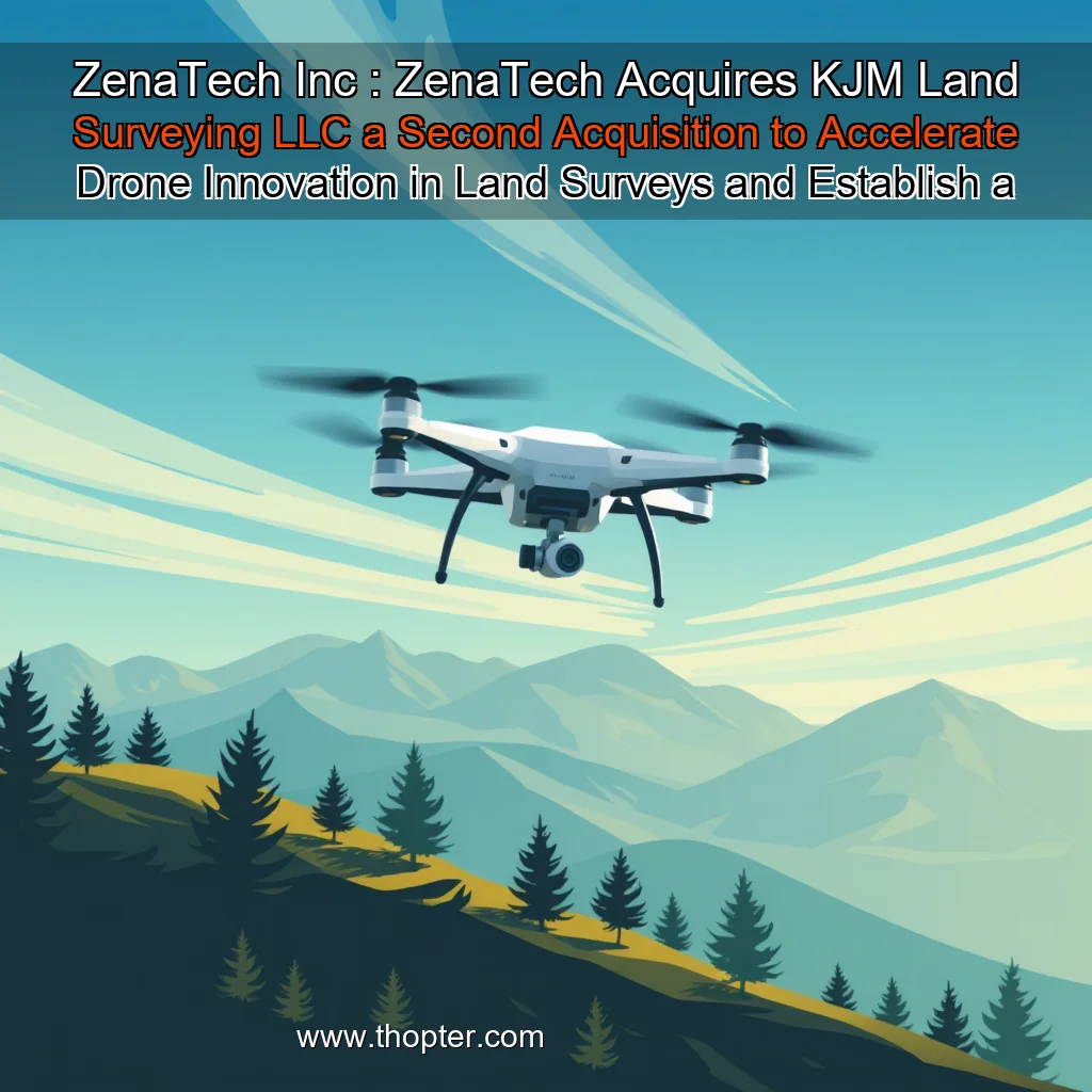 You are currently viewing ZenaTech Inc : ZenaTech Acquires KJM Land Surveying LLC  a Second Acquisition to Accelerate Drone Innovation in Land Surveys and Establish a Southeast Base for its Drone as a Service Business