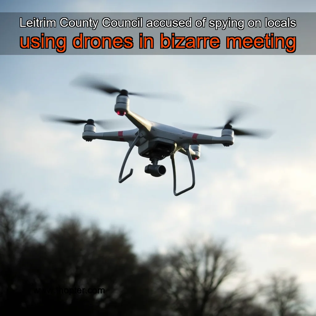 Artistic representation for Leitrim County Council accused of spying on locals using drones in bizarre meeting