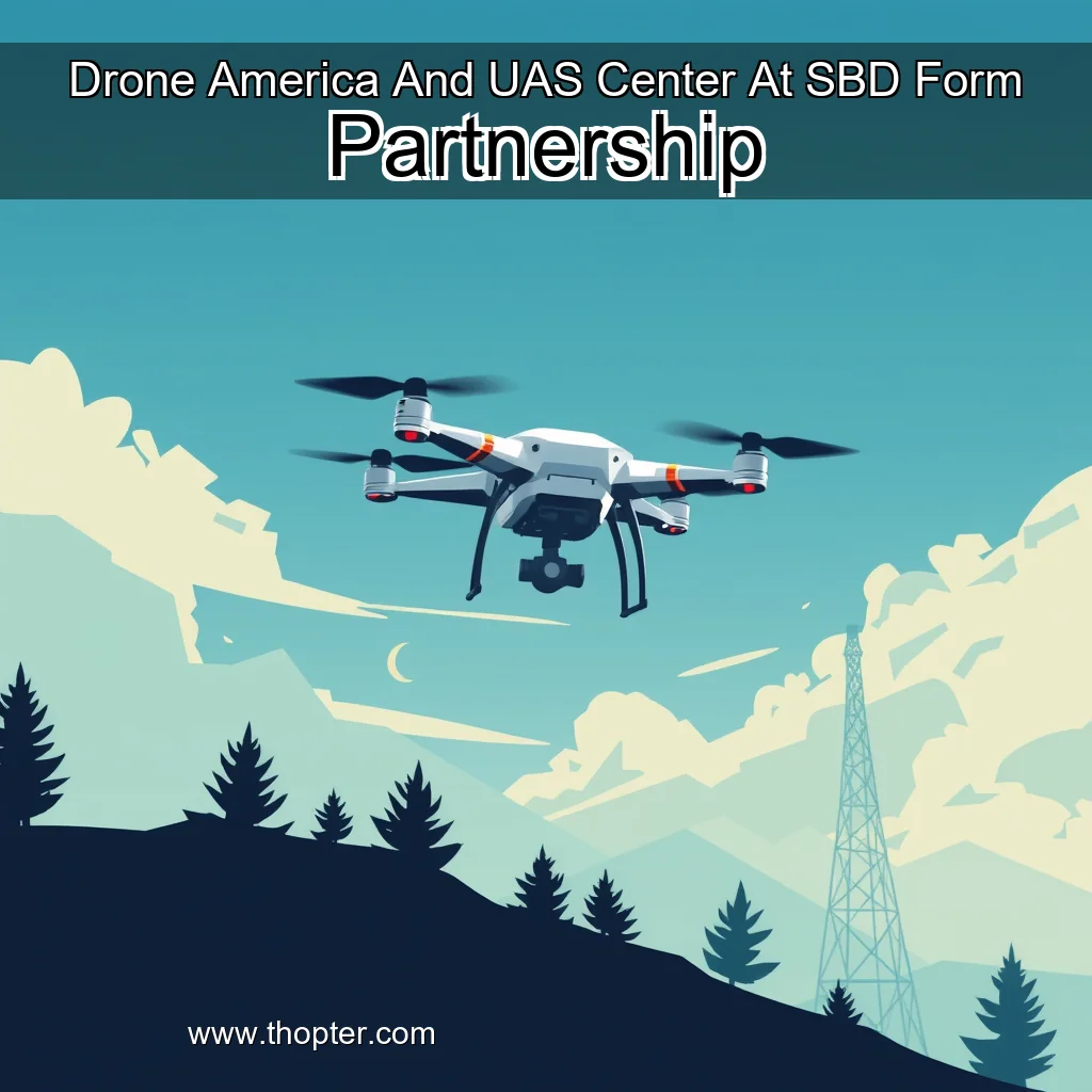 Artistic representation for Drone America And UAS Center At SBD Form Partnership