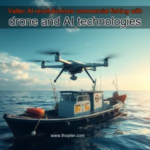 Artistic representation for Valtec AI revolutionizes commercial fishing with drone and AI technologies
