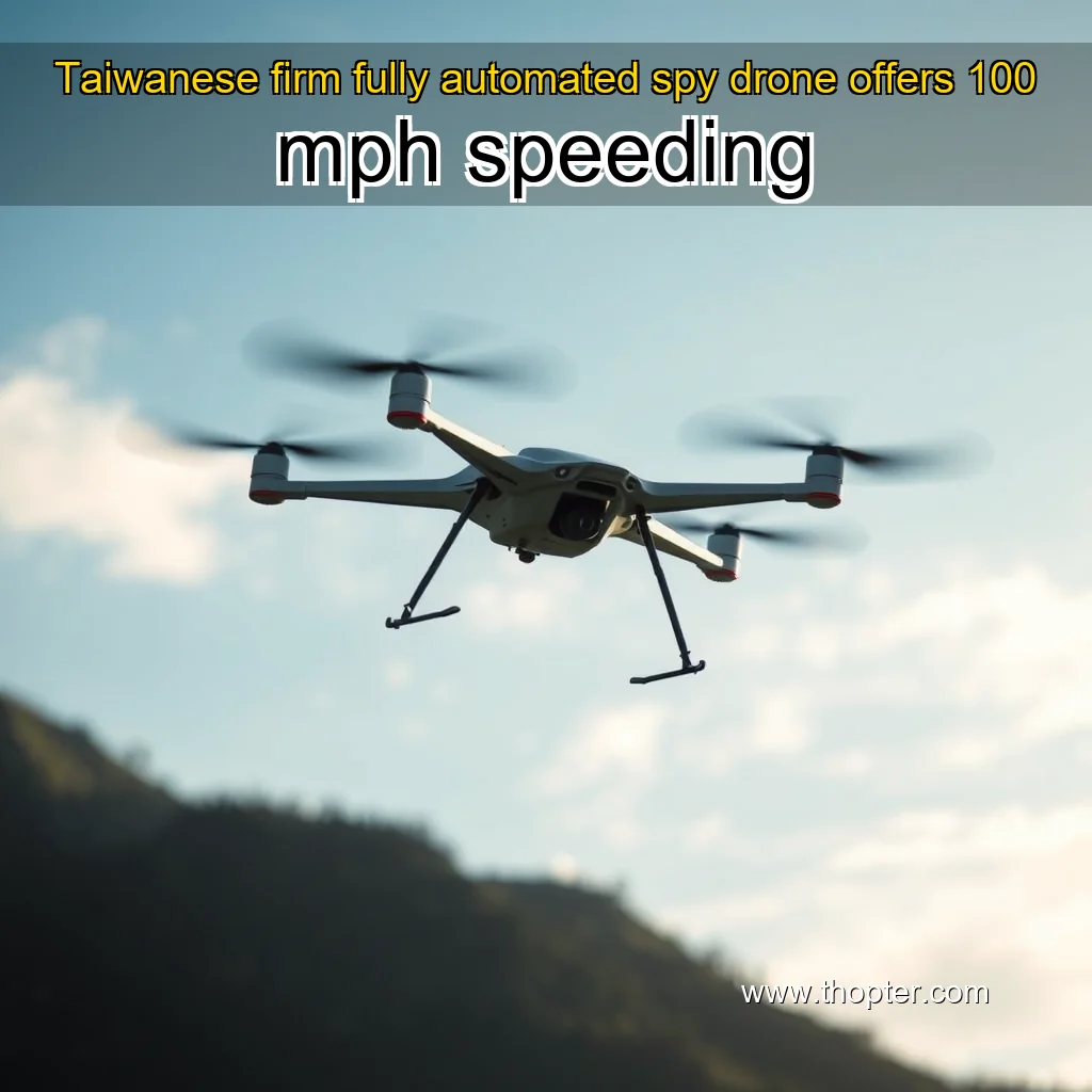Artistic representation for Taiwanese firm fully automated spy drone offers 100 mph speeding
