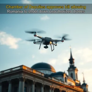 Artistic representation for Chamber of Deputies approves bill allowing Romania to shoot down unauthorized drones