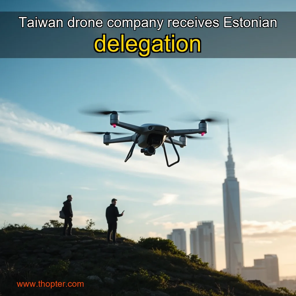 Artistic representation for Taiwan drone company receives Estonian delegation