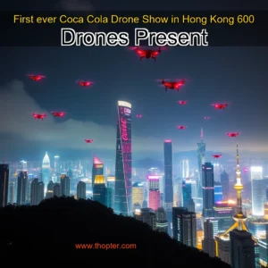 Artistic representation for First ever Coca Cola Drone Show in Hong Kong 600 Drones Present
