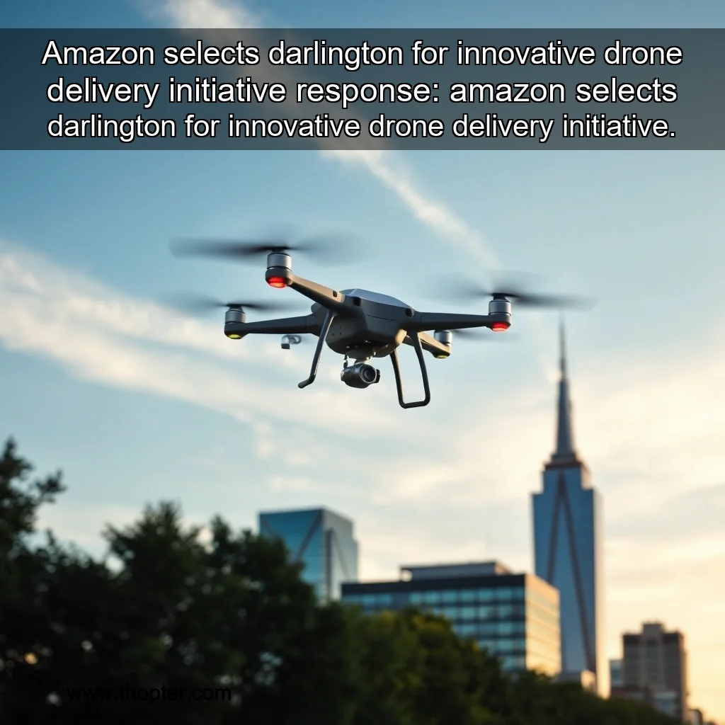 Artistic representation for Amazon selects darlington for innovative drone delivery initiative response: amazon selects darlington for innovative drone delivery initiative.
