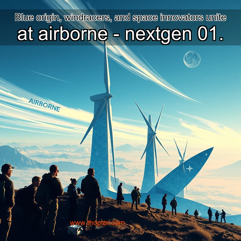 Artistic representation for Blue origin, windracers, and space innovators unite at airborne - nextgen 01.