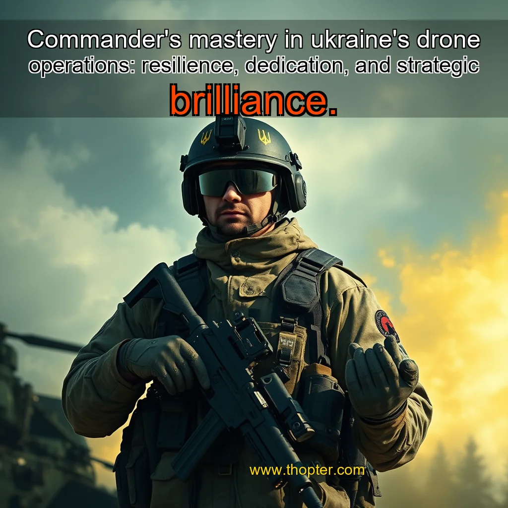 Artistic representation for Commander's mastery in ukraine's drone operations: resilience, dedication, and strategic brilliance.