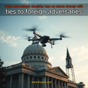 Artistic representation for State lawmakers consider ban on some drones with ties to foreign adversaries
