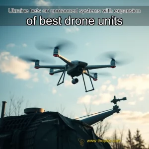 Artistic representation for Ukraine bets on unmanned systems with expansion of best drone units