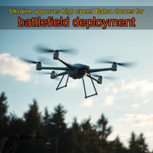 Artistic representation for Ukraine approves high speed Baton drones for battlefield deployment