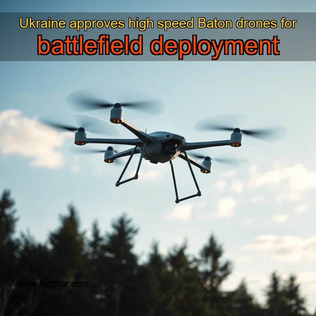 Artistic representation for Ukraine approves high speed Baton drones for battlefield deployment