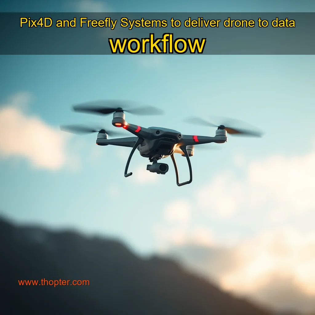 Artistic representation for Pix4D and Freefly Systems to deliver drone to data workflow