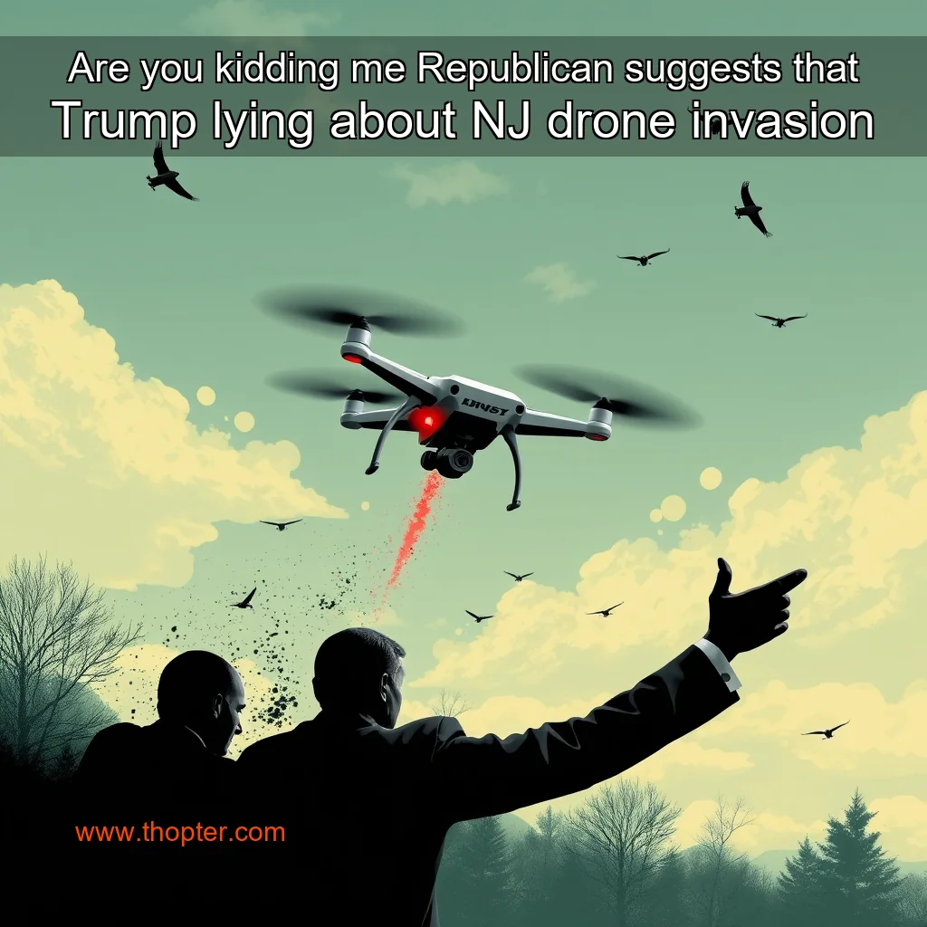 Artistic representation for Are you kidding me Republican suggests that Trump lying about NJ drone invasion