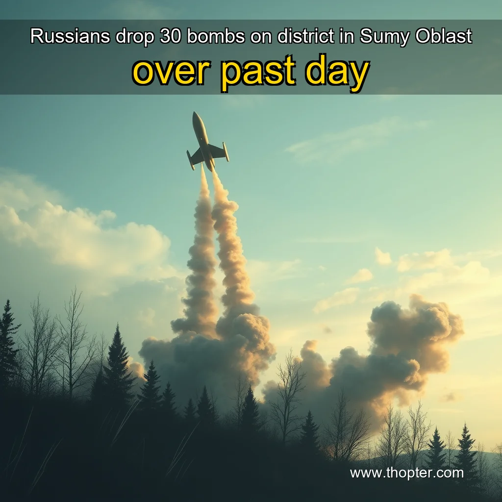 You are currently viewing Russians drop 30 bombs on district in Sumy Oblast over past day
