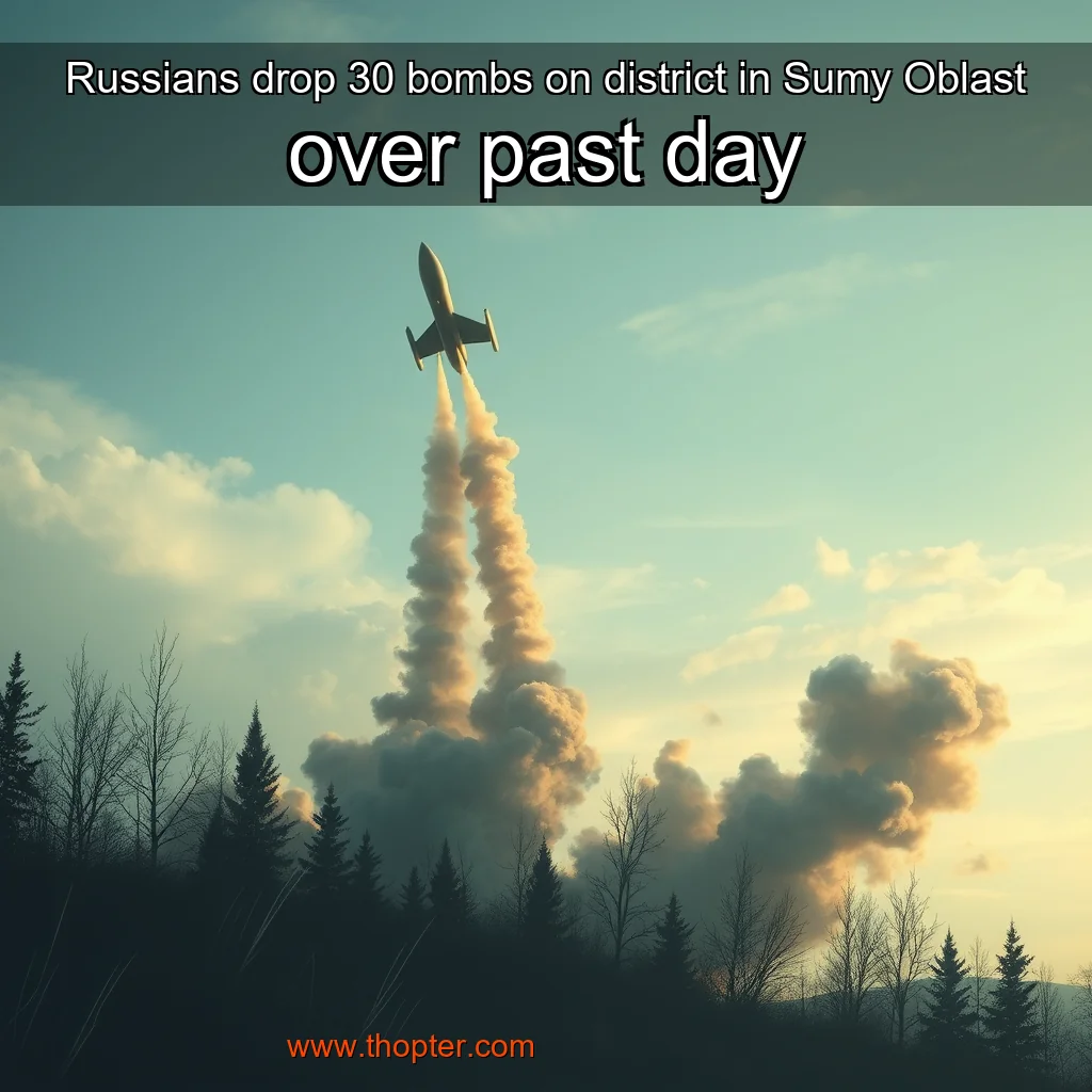 You are currently viewing Russians drop 30 bombs on district in Sumy Oblast over past day